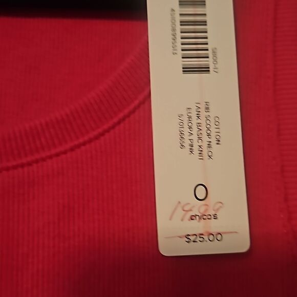 Chicos size 0 Rib basic tank  top  pink New - Picture 3 of 5